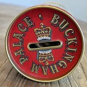 Vintage Buckingham Palace Jelly Bean Tin Bank 1990s Bright Colors 4.25” EUC